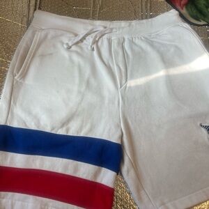 Polo Ralph Lauren Men's Size Large Double Knit Chariot Shorts, White/Blue/Red